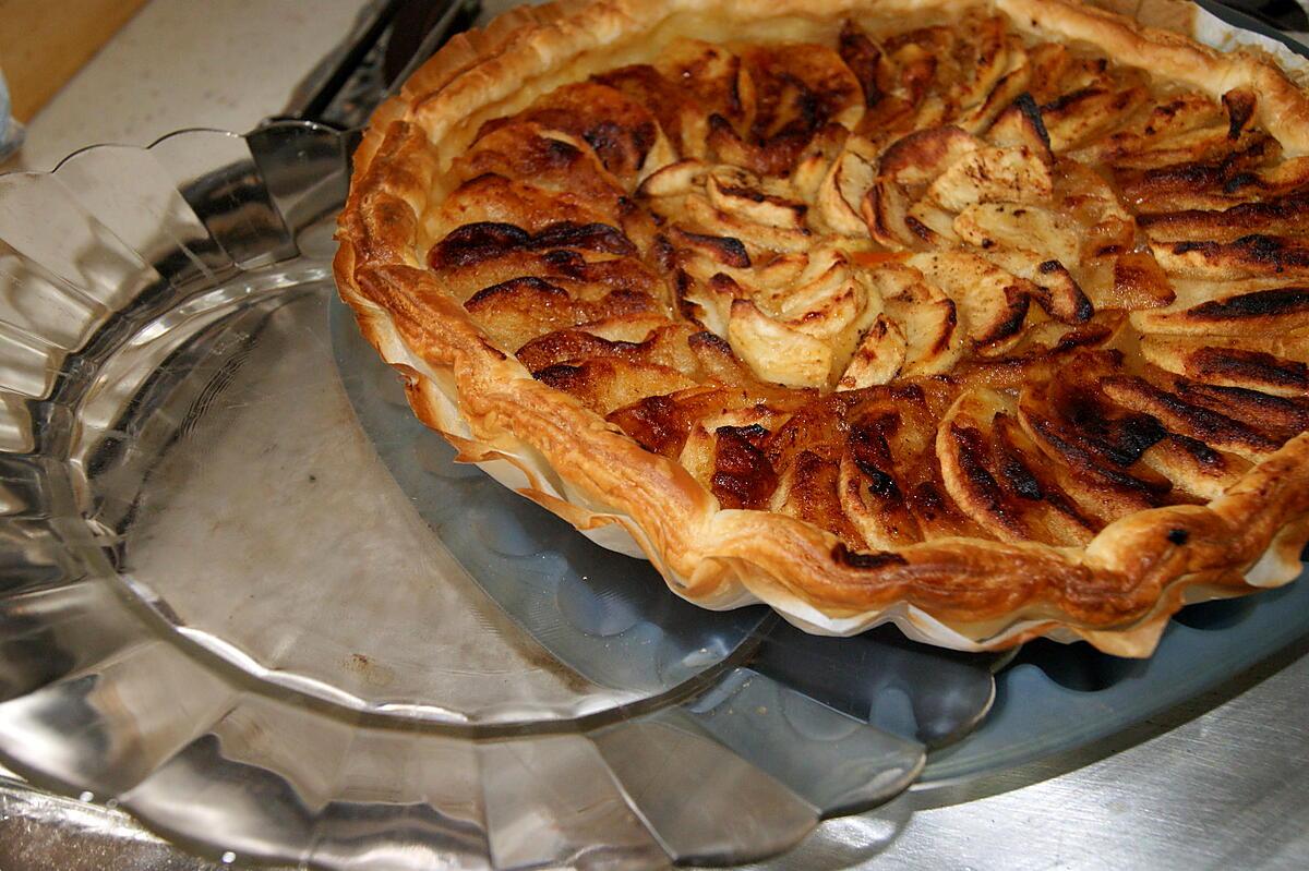 recette Tarte aux pommes à l'ancienne et aux écorses d'oranges confites