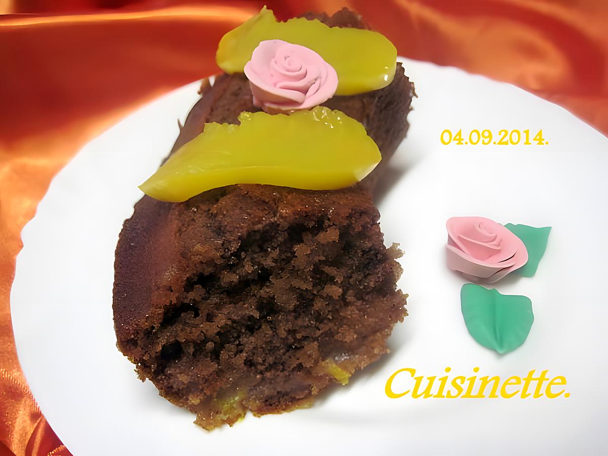 recette Gâteau chocolat et de pêches.