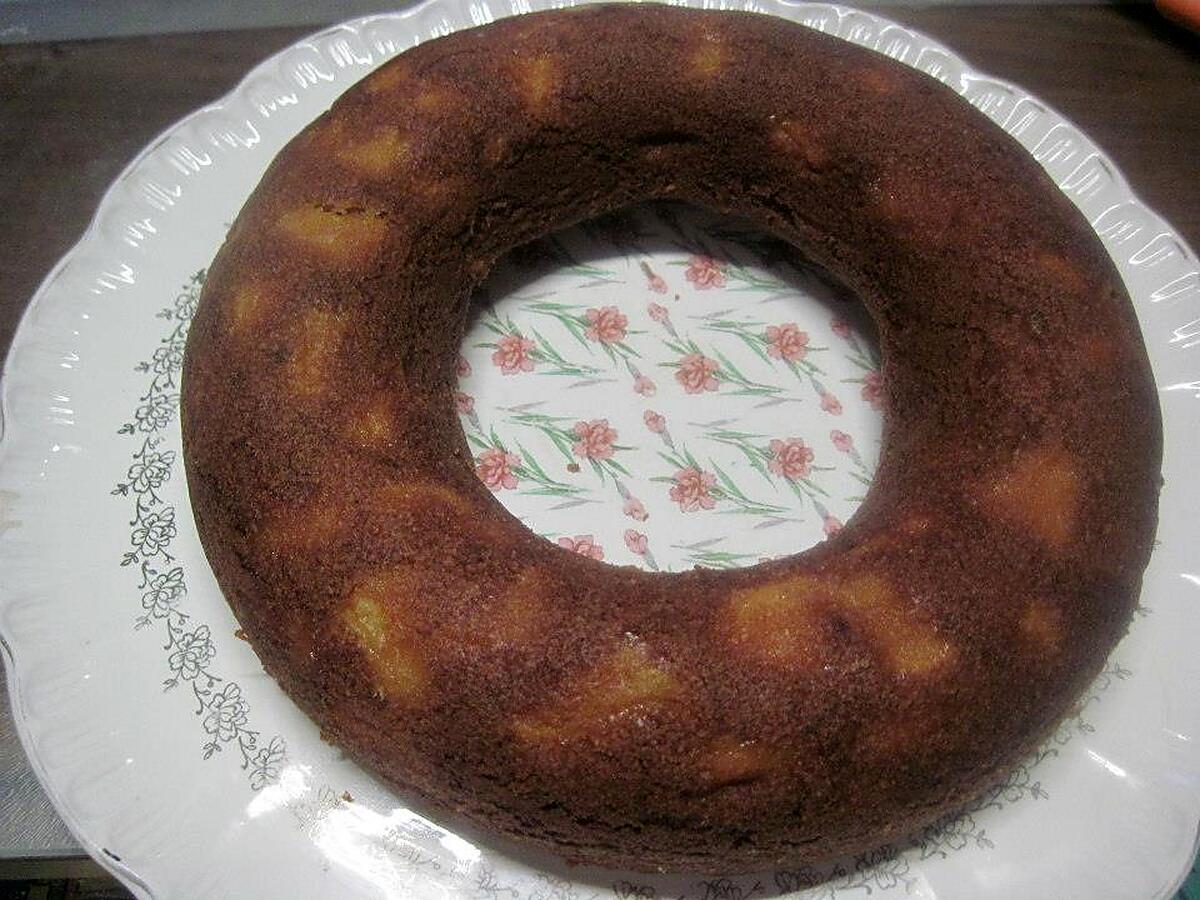 recette Gâteau chocolat et de pêches.