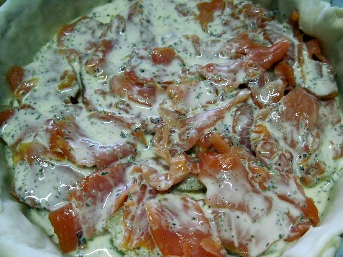 recette Tourte aux pommes de terre et saumon.