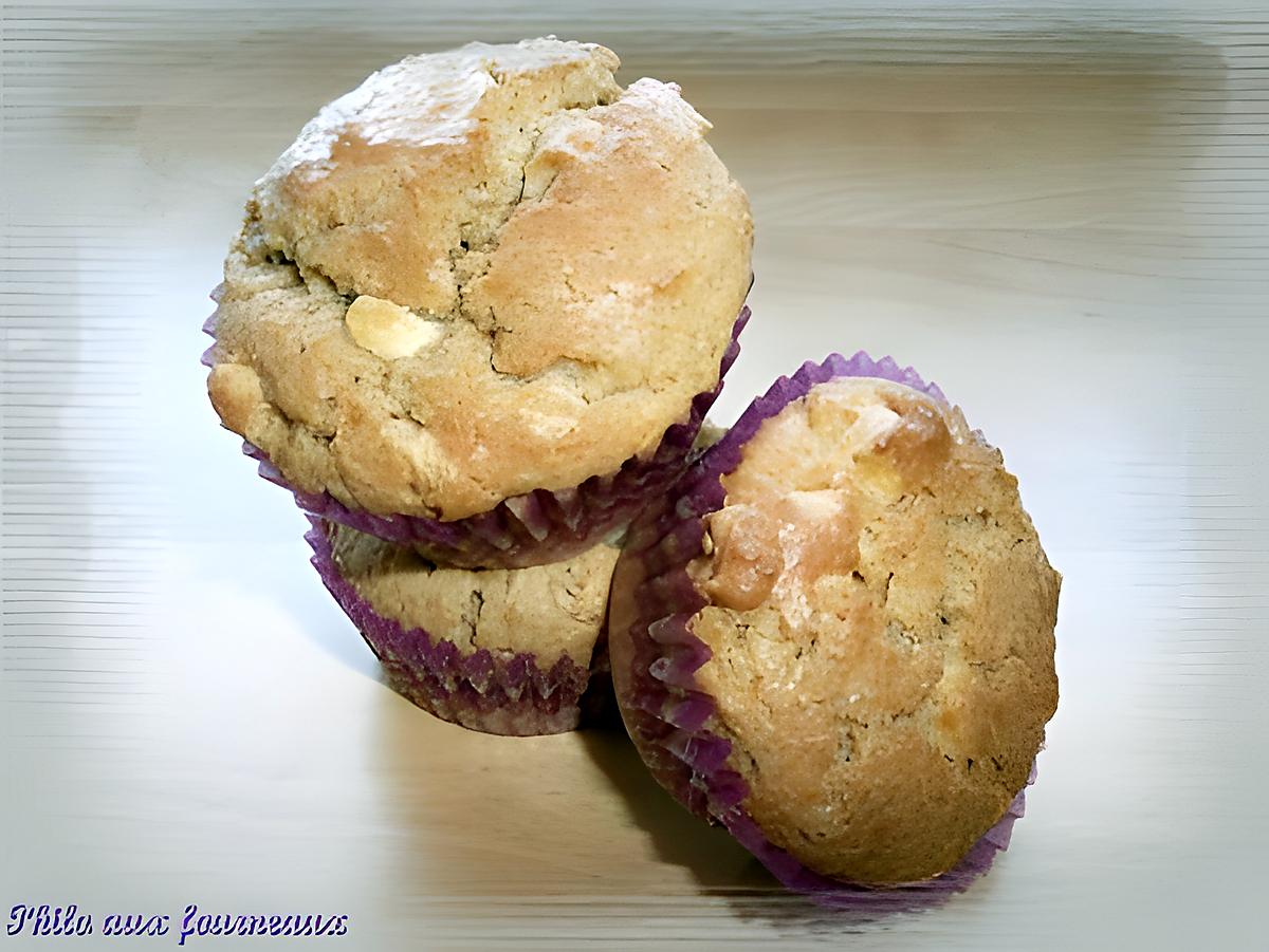 recette Muffins au chocolat blanc & au beurre de cacahuètes