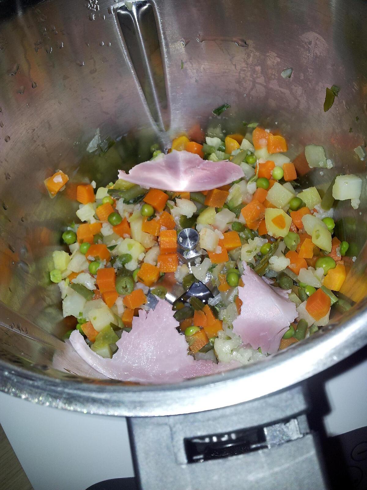 recette Purée jardiniére de légumes-jambon-coquillette *Pour bébé*