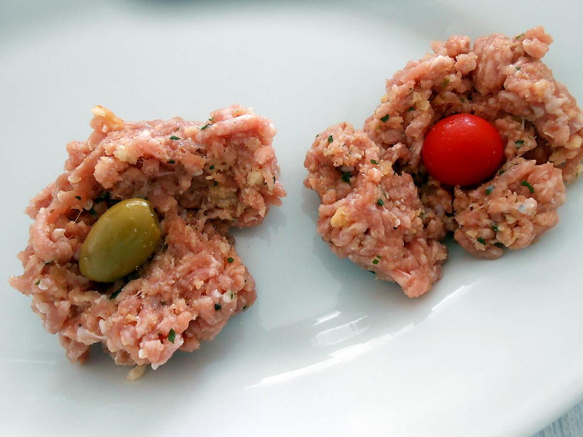 recette BOULETTES DE VEAU FARCIES TOMATES CERISES ET OLIVES