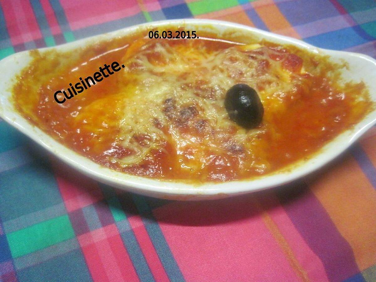 recette œufs durs en sauce tomates. gratiné.