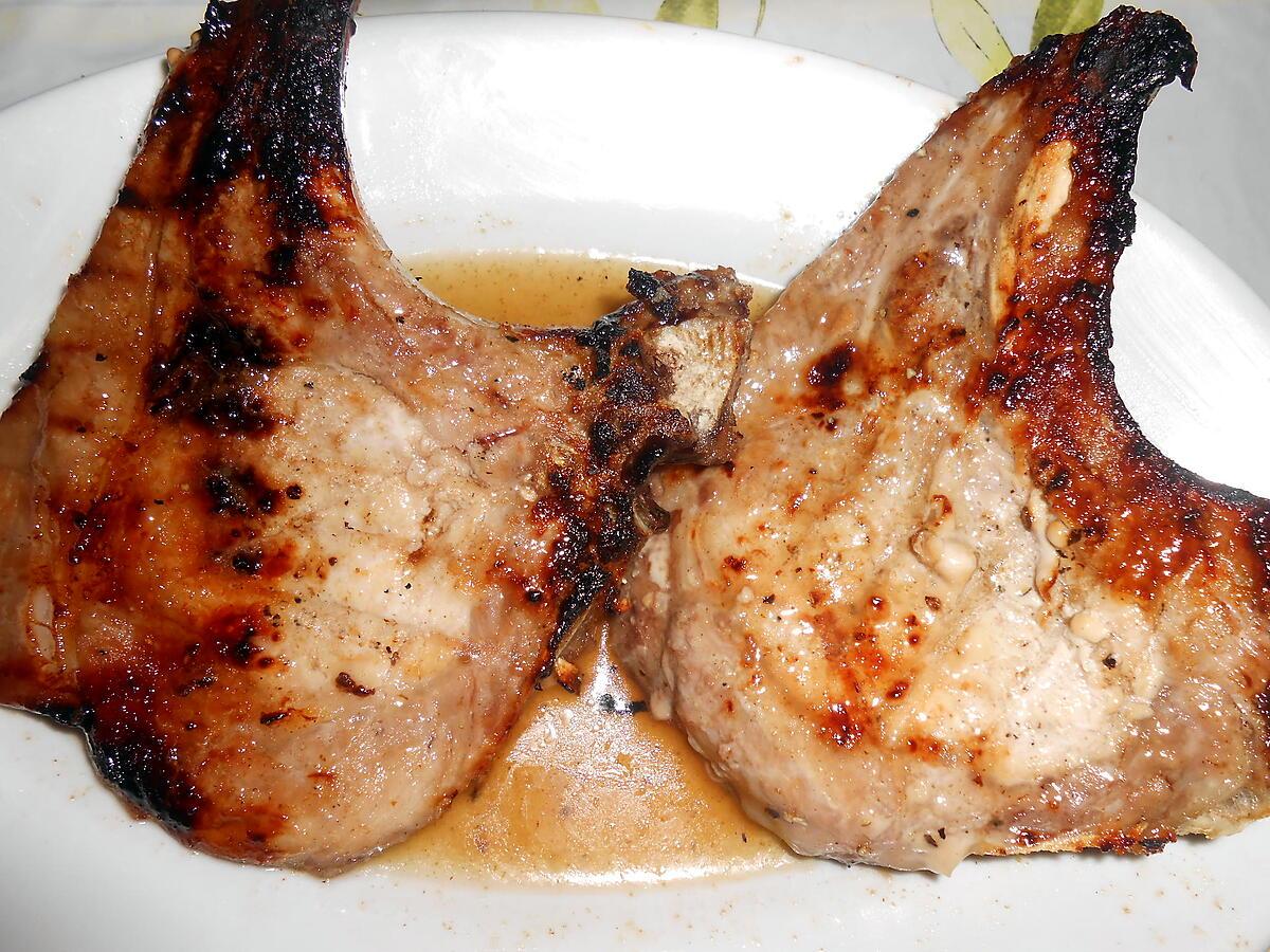 recette COTES DE PORC GRILLEES MIEL CITRON CUMIN