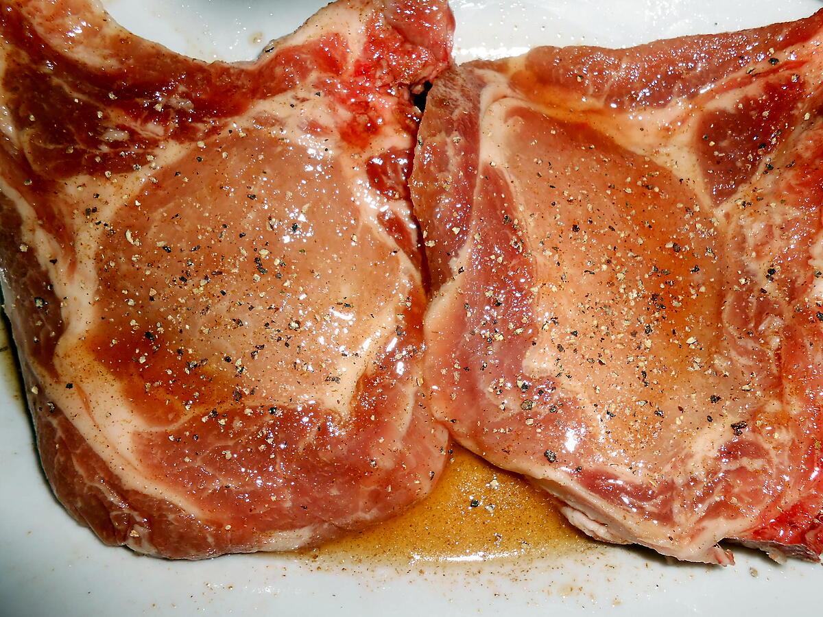 recette COTES DE PORC GRILLEES MIEL CITRON CUMIN