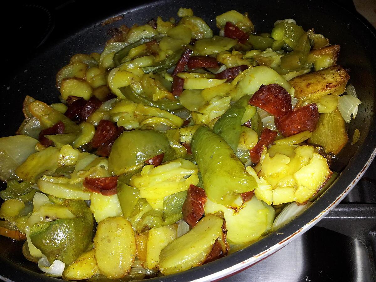 recette Tortilla de pommes de terre aux poivrons chorizo curry
