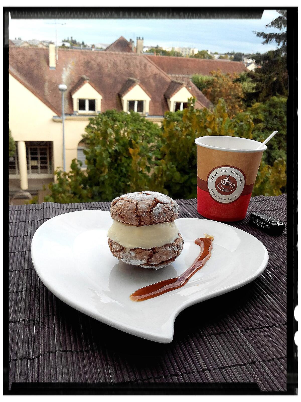 recette choco-crinkles à la crème au coeur confiture de lait