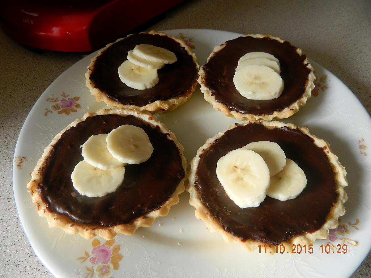 recette Tartelettes banane chocolat