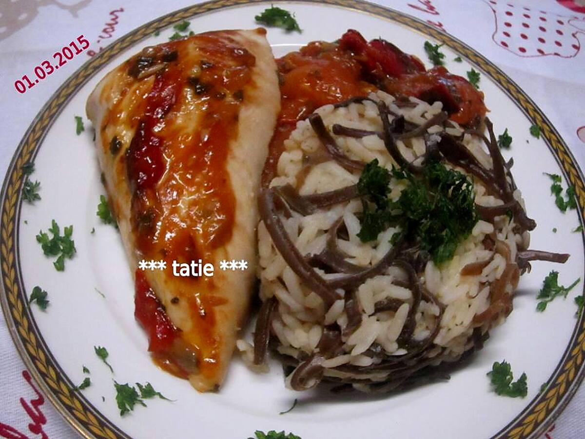 recette Aiguillettes de dinde.champignons noirs en sauce.