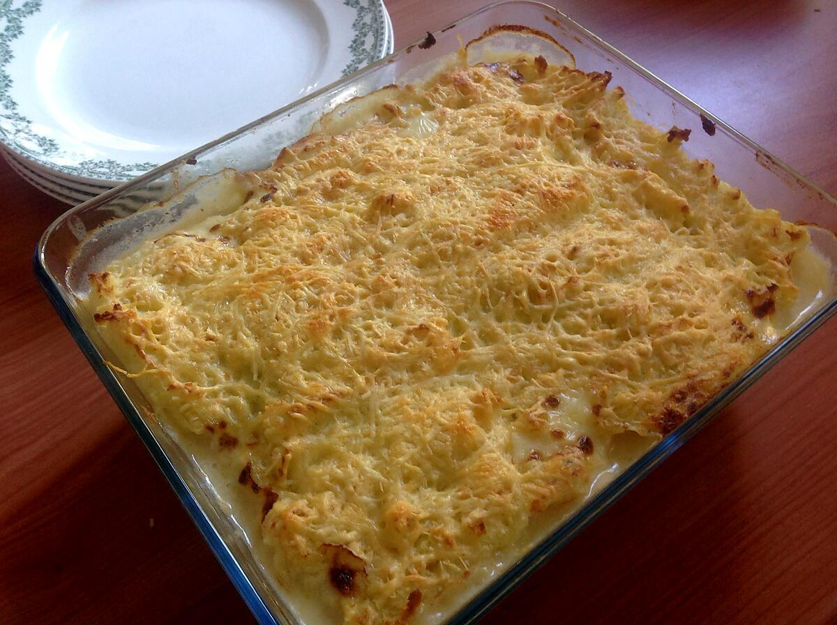 recette Saumon et poireau en gratin