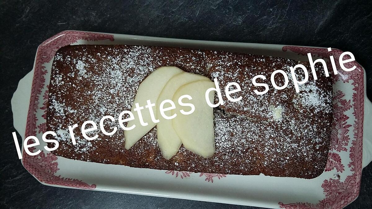 recette Cake aux poires et chocolat