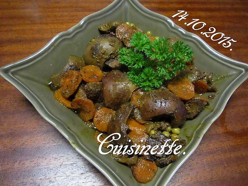 recette rognons de porc aux carottes et curcuma.