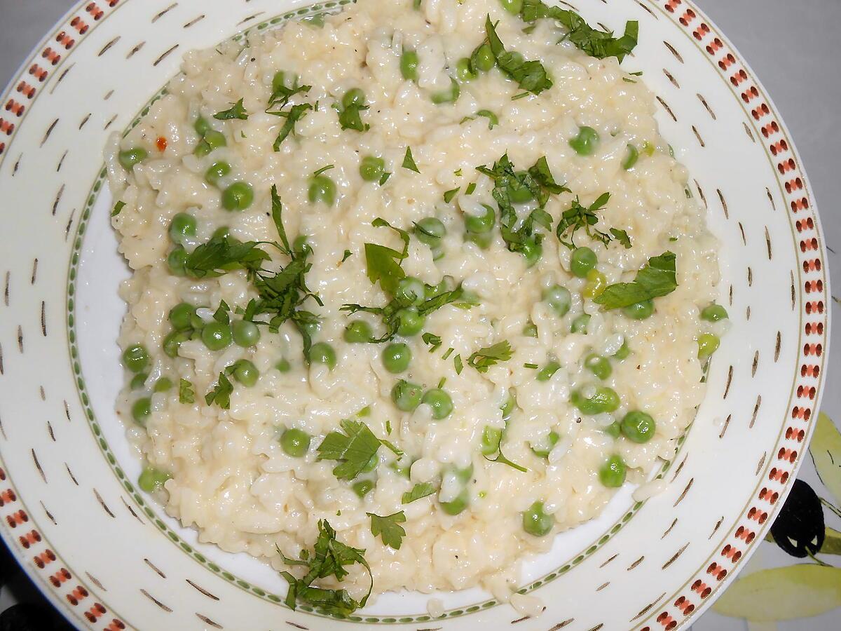 recette RISI E BISI (risotto aux petits pois)