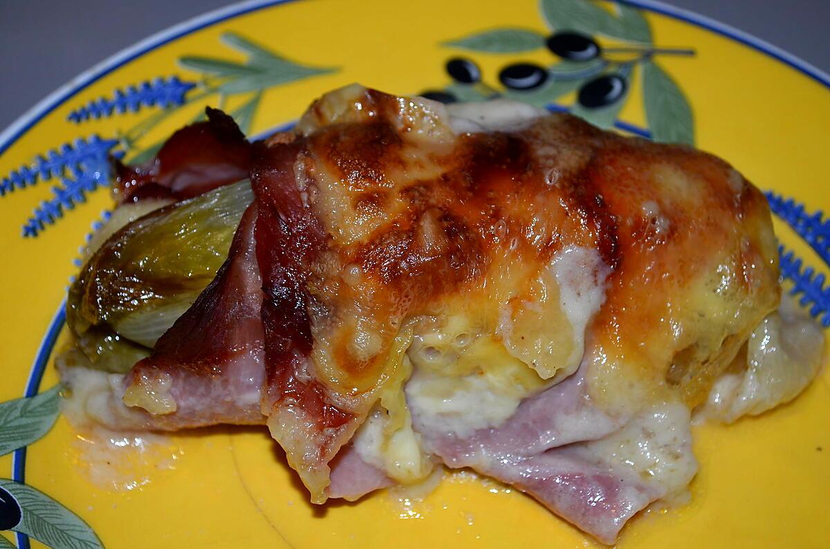 recette ENDIVES AU JAMBON