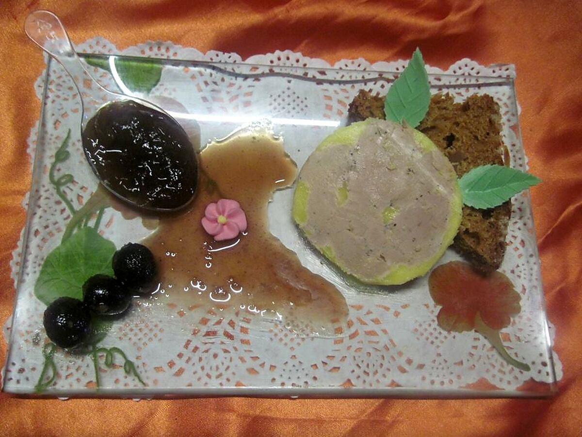 recette Assiette de foie gras.cerises Amarena