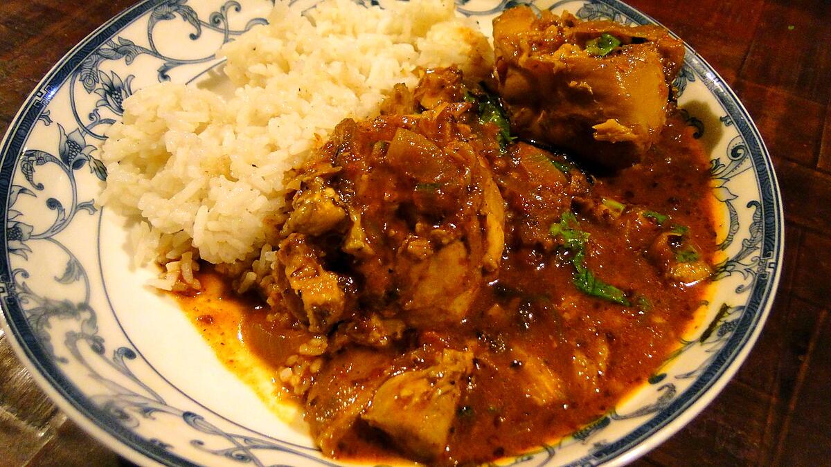 recette Poulet marocain avec aubergines, tomates et amandes