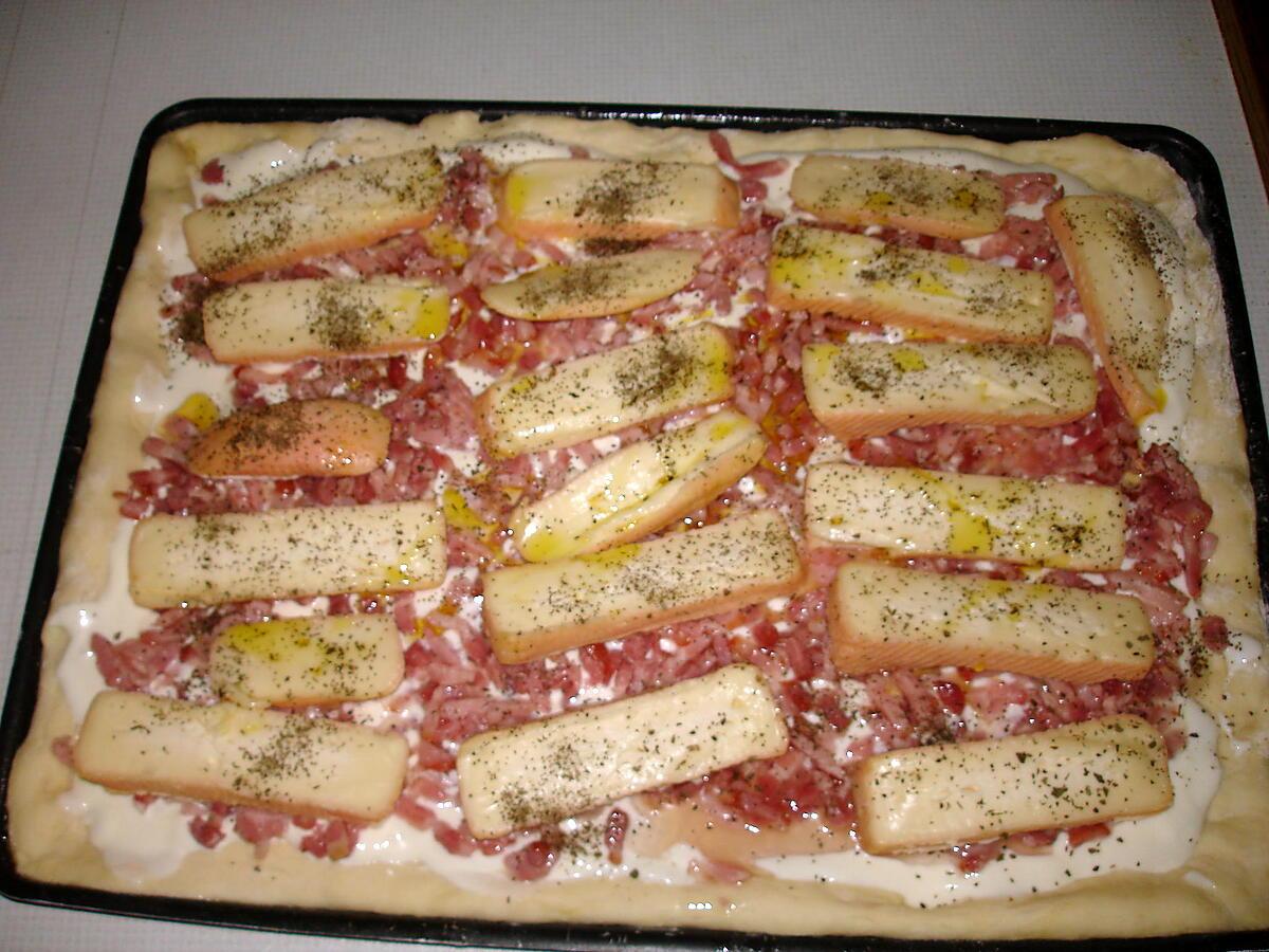 recette Pizza aux lardons et munster