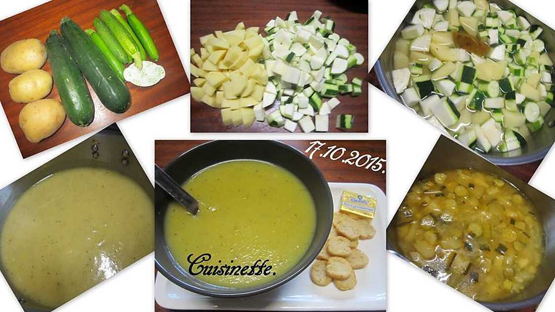 Recette de Soupe de courgettes et pommes de terre.