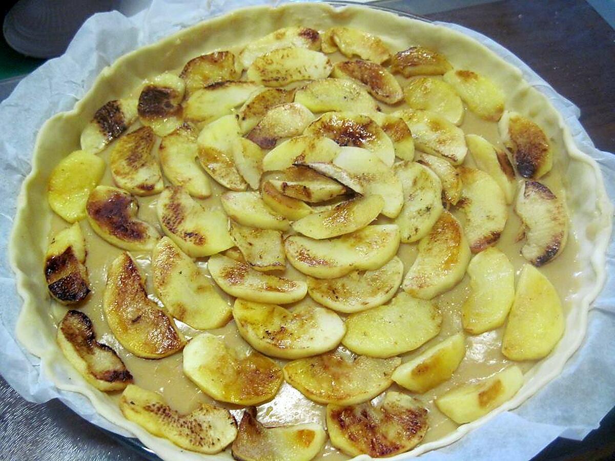 recette Tarte a la crème et pommes.