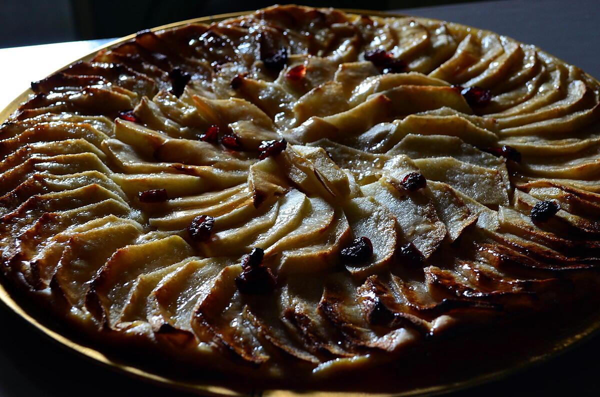 recette TARTE FINE AUX POMMES ET CRAMBERRIES