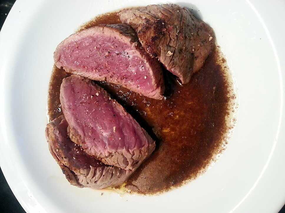 recette .. ou steak sauce au Porto et chocolat