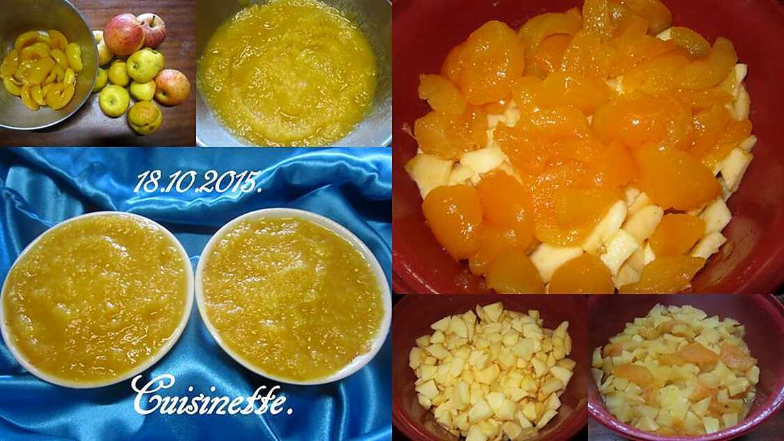 Recette de Compote de pommes et abricots. microondes.