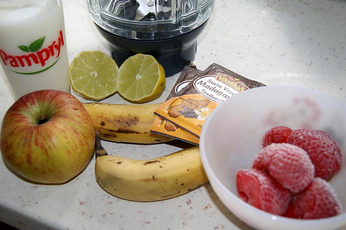 recette Smoothie Banane.pomme.fraises