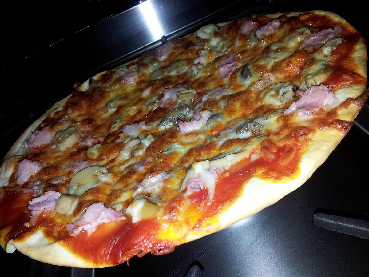 recette Pizza jambon champignons mozzarella