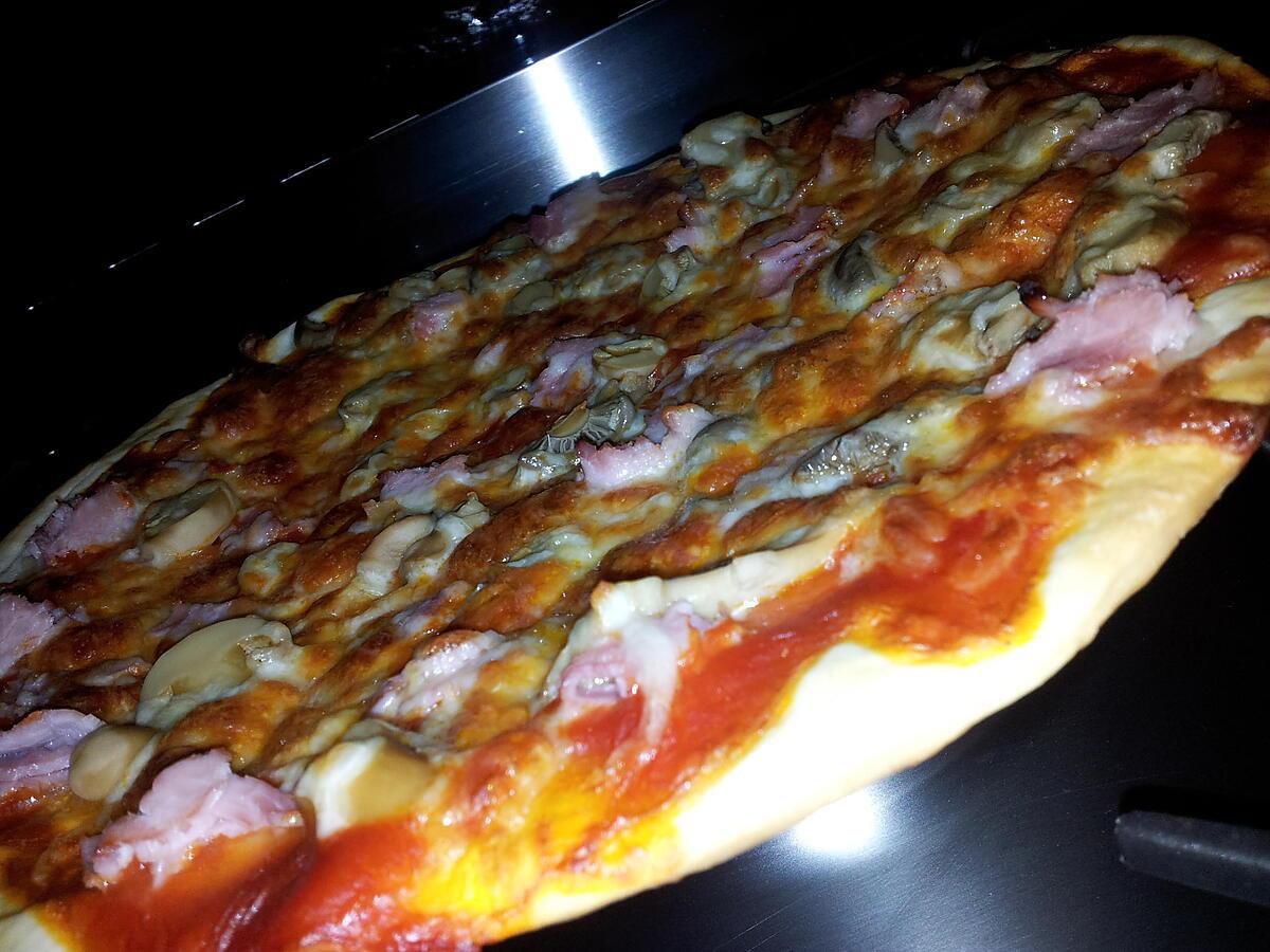 recette Pizza jambon champignons mozzarella