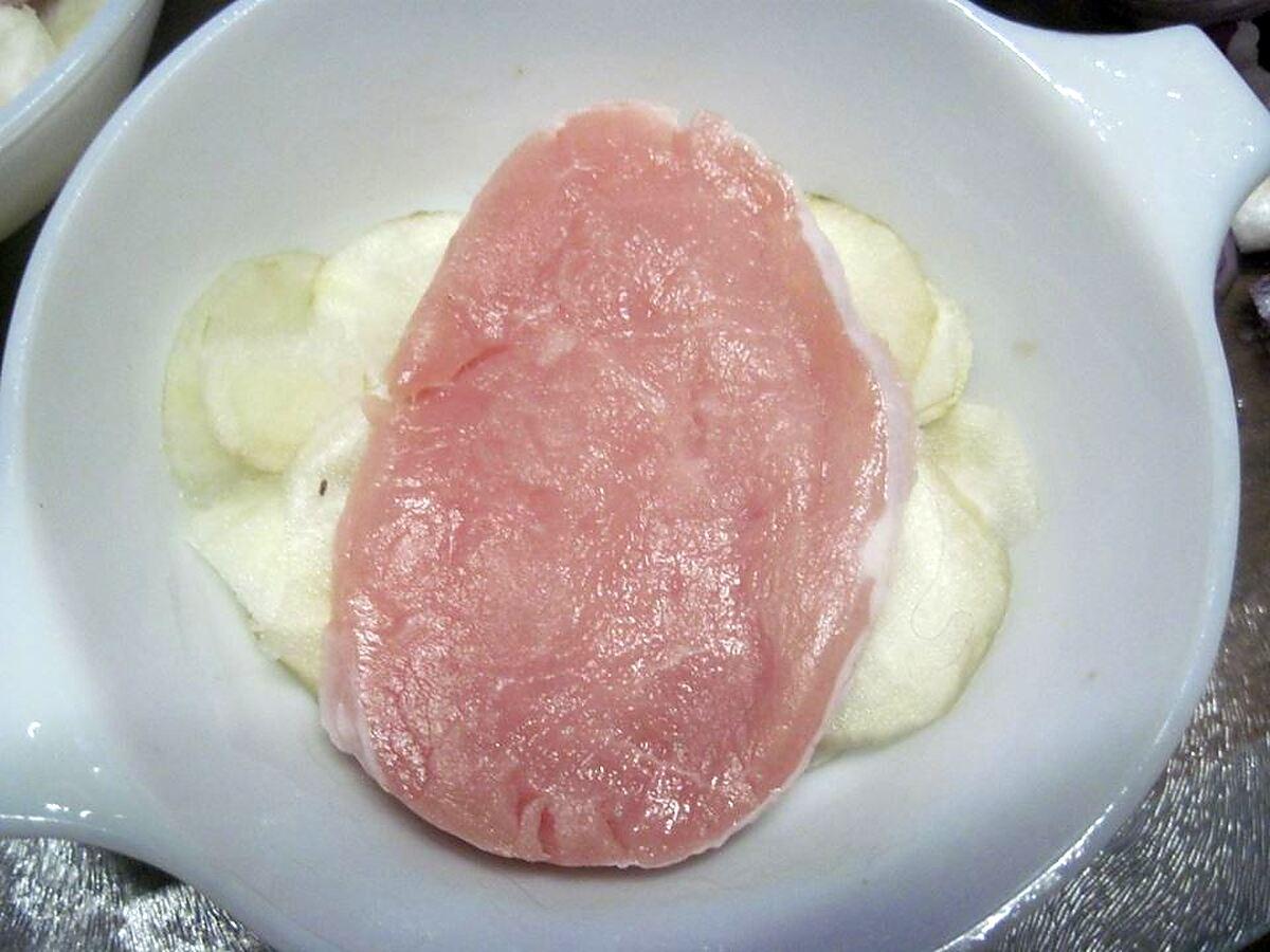 recette Escalopes de porc aux topinambours. gratinés.