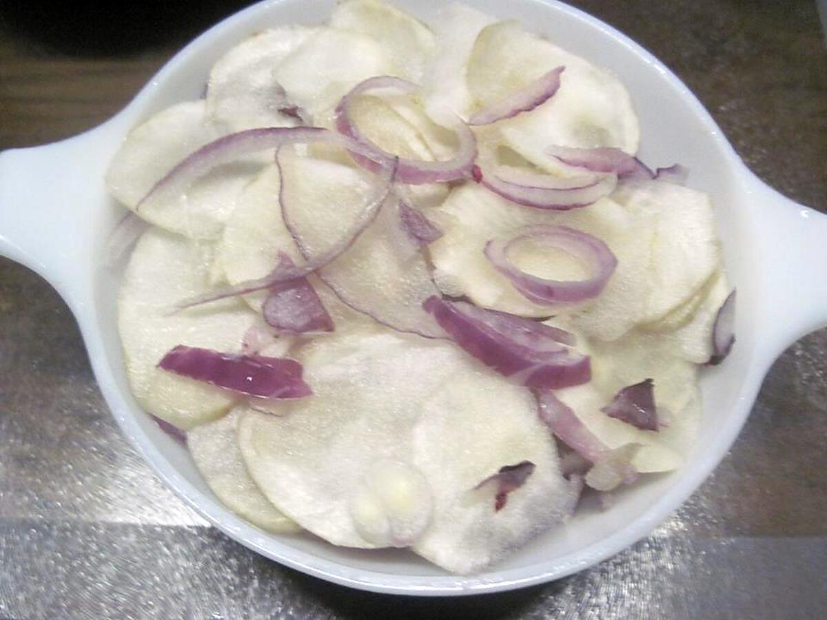 recette Escalopes de porc aux topinambours. gratinés.