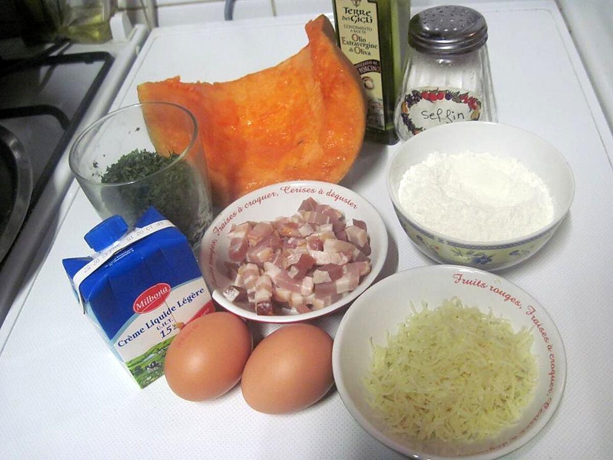 recette Clafoutis à la courge et lardons fumés.