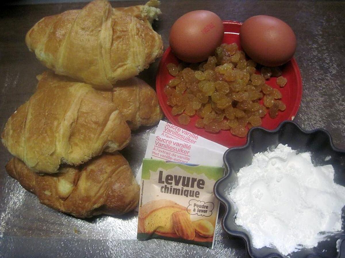 recette Pudding aux croissants et raisins secs.