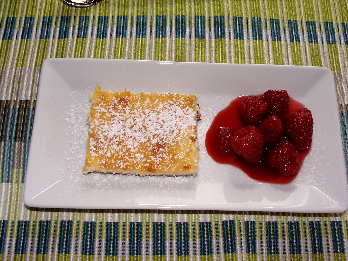 recette Cheesecake au spéculoos et ses framboises marinées