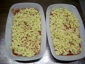 recette Pâtes coquillette au chorizo.gratinées au gouda.