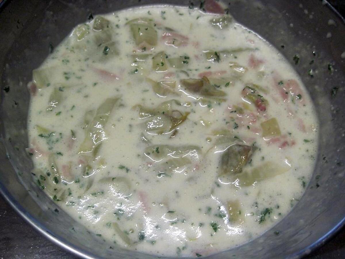 recette Soufflet de jambon,endives. et parmesan.