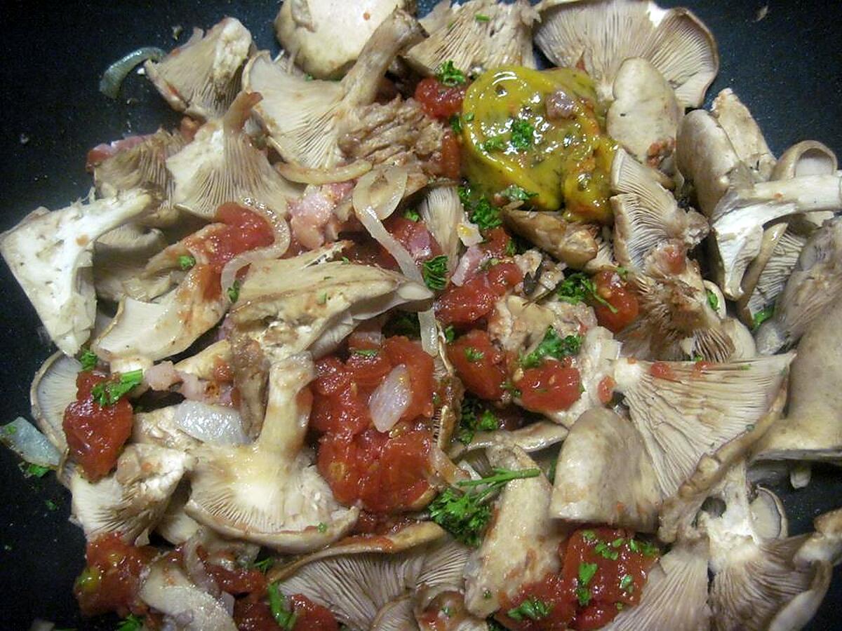 recette Escalopes de jambon aux champignons des près.