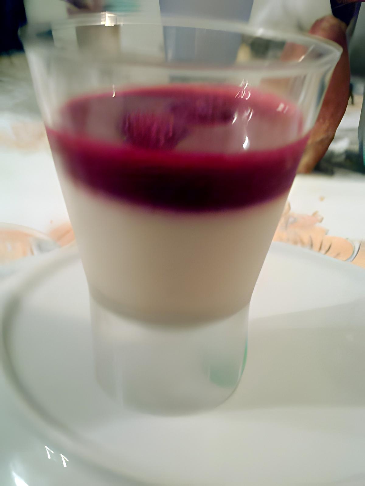 recette PANNA COTTA ET SA GELEE DE FRAMBOISE