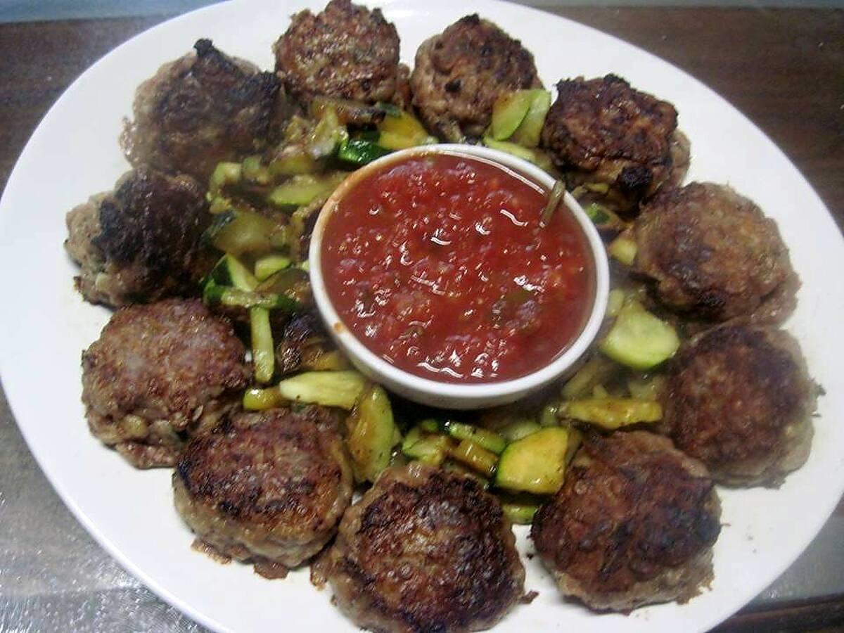 recette Boulettes de viande aux dés de courgette.