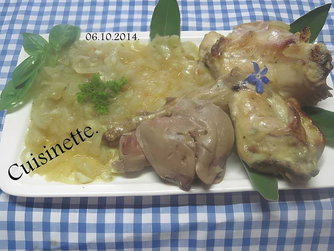 Recette de Lapin aux oignons.