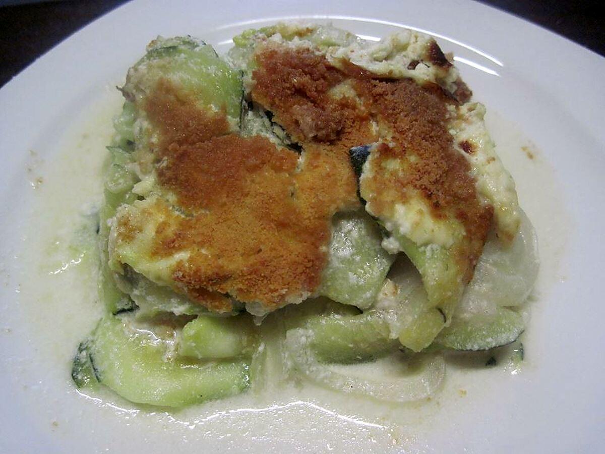 recette Gratin de courgettes au parmesan.