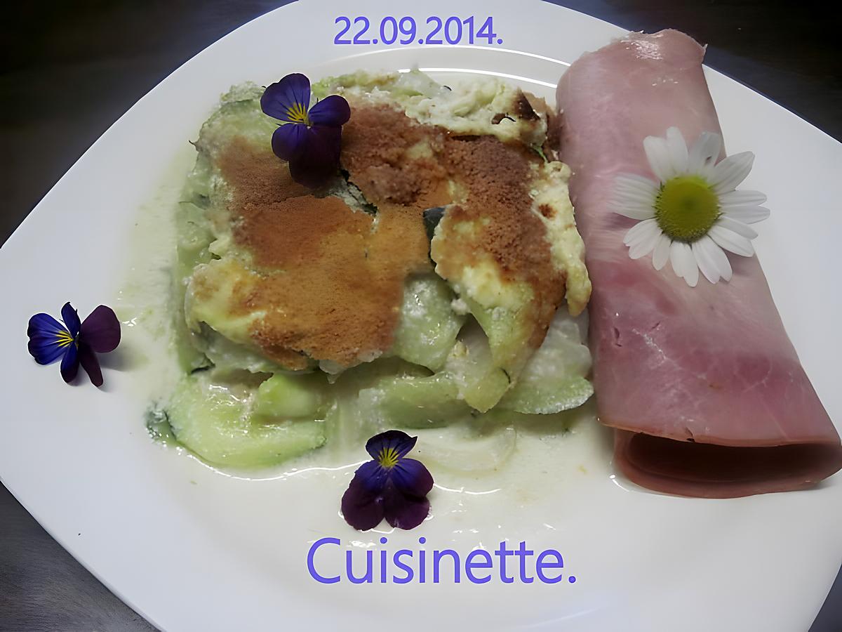 recette Gratin de courgettes au parmesan.