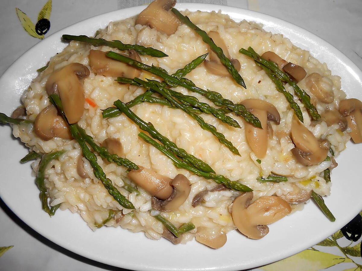 recette RISOTTO ASPERGES SAUVAGES ET CHAMPIGNONS DE PARIS