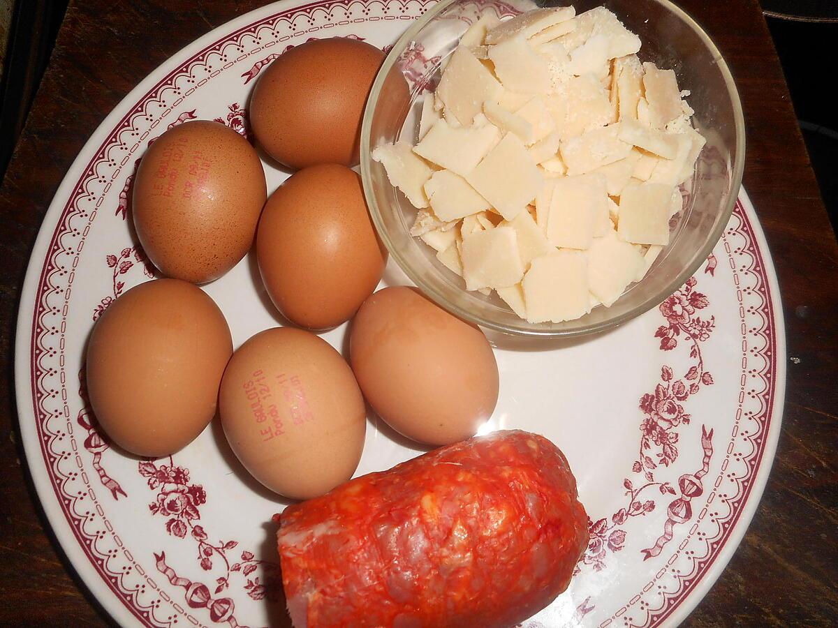 recette Omelette au chorizo portugais et fromage