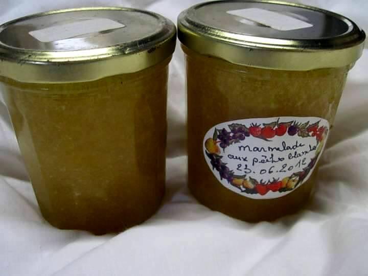 recette Marmelade de pêches blanches natures.