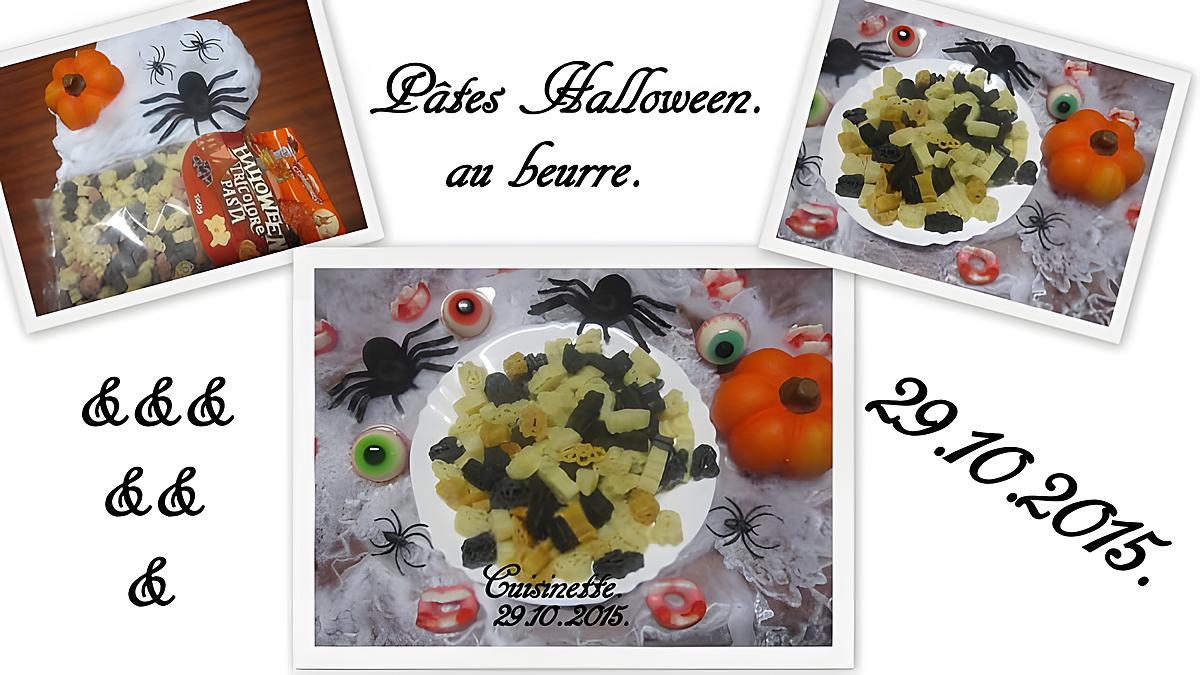 recette Pâtes Halloween au beurre.