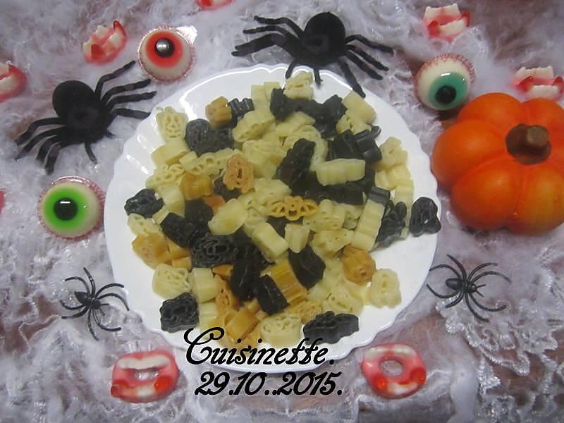 recette Pâtes Halloween au beurre.