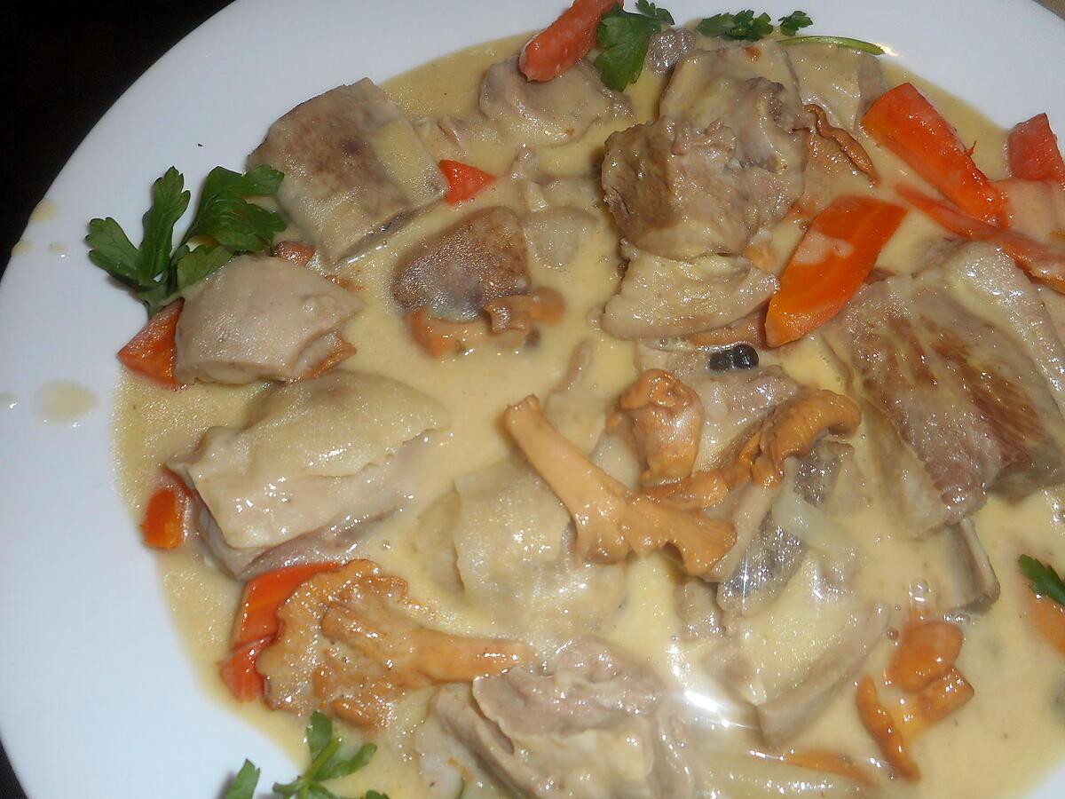 recette Blanquette de veau aux girolles