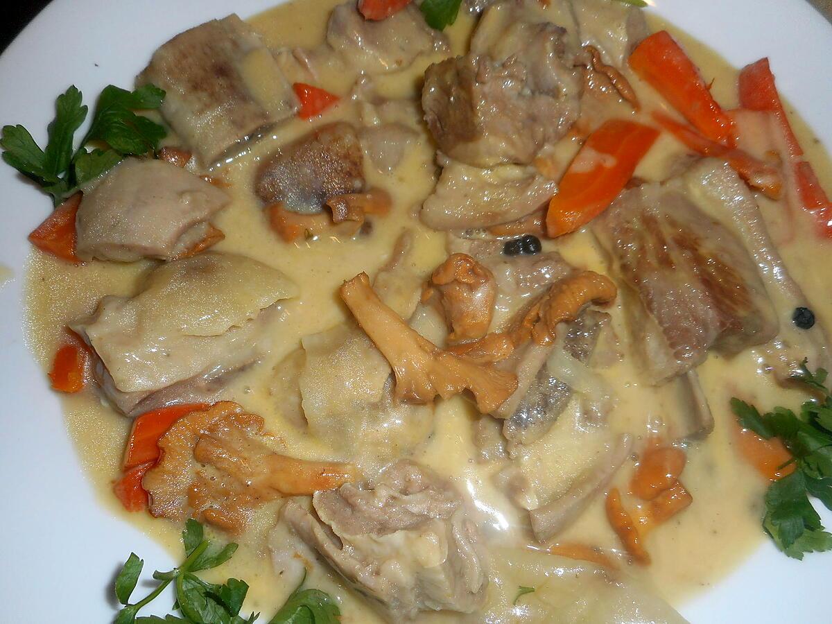 recette Blanquette de veau aux girolles